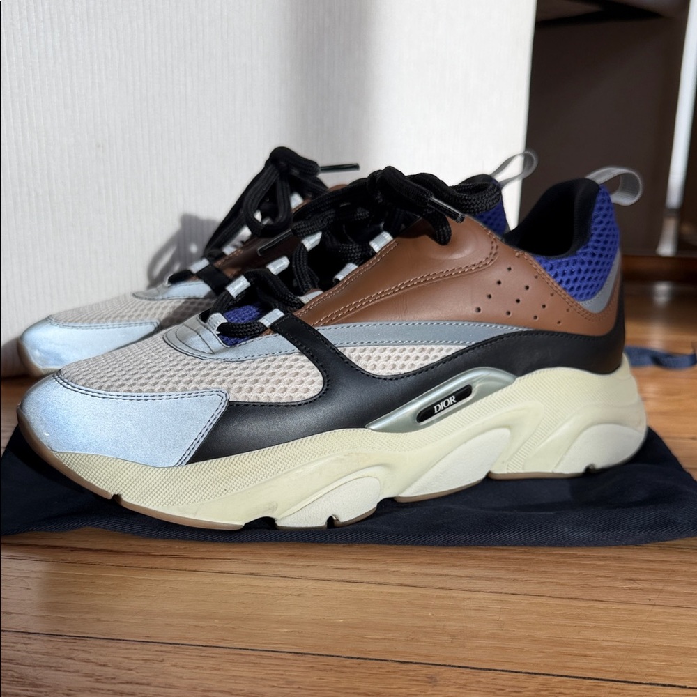 Dior Men's Sneakers in Brown, Gray, and Blue